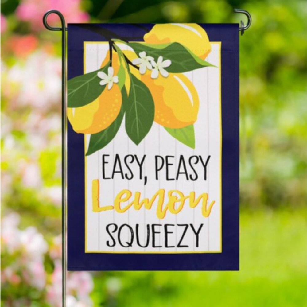 New Outdoor Decorative Garden Flag, "Easy, Peasy, Lemon Squeezy"